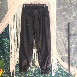 NOBO Faux Leather Jogger Pants